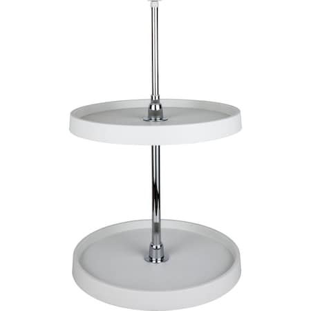 Hardware Resources 18" Round Two-Shelf Plastic Lazy Susan Set with Chrome Hubs PLSMR18